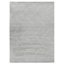 Silver Luxury Power-Loomed Textured Rug
