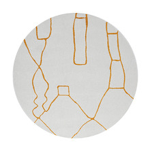 Gold Abigail Abstract Round Rug