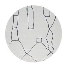Grey Abigail Abstract Round Rug