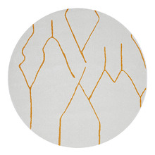 Gold Emery Abstract Round Rug