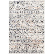 Leila Blue & Cream Chenille Cotton & Silky-finish Modern Rug