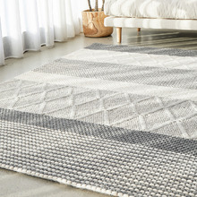 Jerrold Grey Hand Woven Flatweave Wool & Viscose Rug