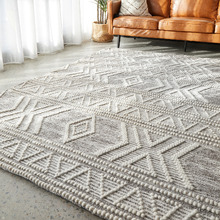 Grey Textured Alva Wool Rug
