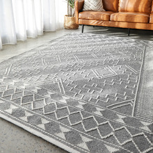 Grey & Natural White Textured Ida Rug