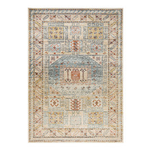 Sky Blue & Beige Power-Loomed Transitional Rug