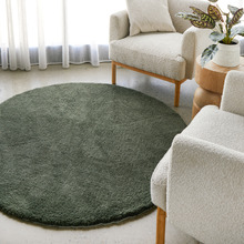 Green Cleo Ultra Plush Machine Washable Round Rug