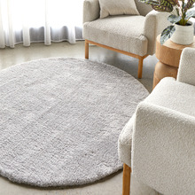 Silver Cleo Ultra Plush Machine Washable Round Rug
