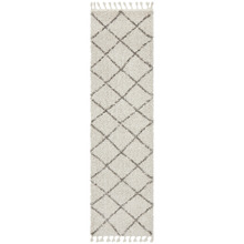 Natural Tan & Brown Nahla Fringed Moroccan Runner