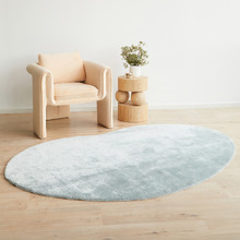 Powder Blue Jelly Bean Machine Washable Rug