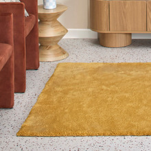 Mustard Cleo Ultra Plush Machine Washable Rug