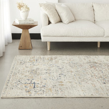 Silver Transitional Vintage-Style Distressed Rug