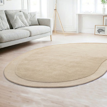 Beige Harbor Hand-Tufted New Zealand Wool Shaped Rug