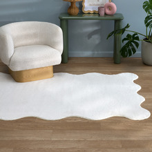 Ivory Elsie Wavy Edge Machine Washable Rug