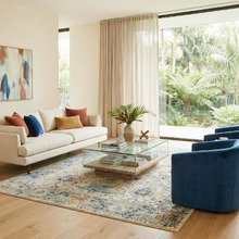 Sanremo Stunning Designer Ivory Blue Rug