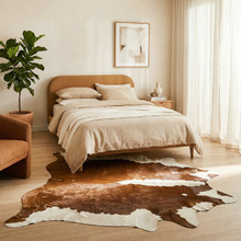 White & Brown Cow Hide Rug