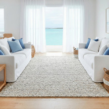 Natural & Grey Hand-Loomed Wool-Blend Rug