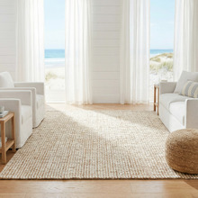Natural & Cream Hand-Loomed Wool-Blend Rug