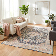 Midnight Power-Loomed Transitional Round Rug