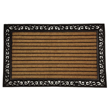 Rubber and Coir Striped Door Mat