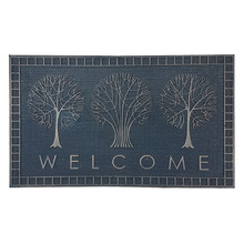 Charcoal Welcome Trees Rubber Doormat