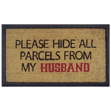 Hide My Parcels Rubber with Coir Doormat
