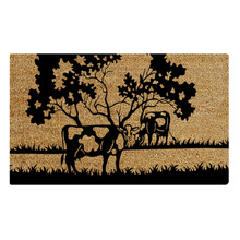 Cow Trees Coconut Coir Doormat