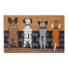 Dogs on Fence Coconut Coir Doormat