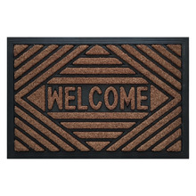 Black Welcome Coconut Coir Doormat