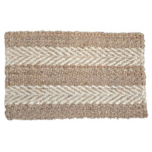 Crizzle Tone Stripes Hand-Knotted Jute Doormat