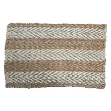 Carlo Two Tone Stripes Jute Doormat