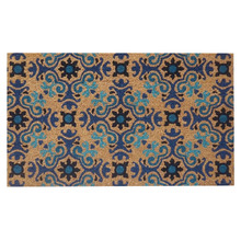 Blue Mosaic Coir Doormat