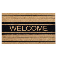 Welcome Stripes Coir Doormat
