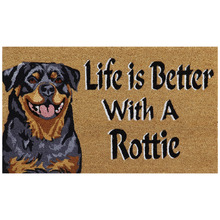 Life is Better with a Rottie Coir Doormat