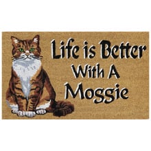 Life is Better with a Moggie Coir Doormat