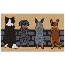 Dog on Fence Coir Doormat