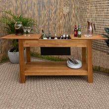 Malibu Wooden Outdoor Bar Table with Storage