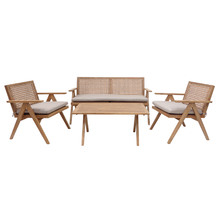 4 Seater Arsia Acacia Wood Outdoor Lounge Set