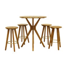 4 Seater Lorne Acacia Wood Outdoor Bar Table Set