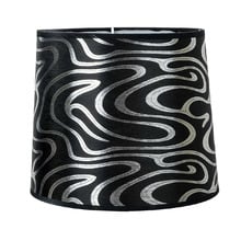 Jill Black Round Patterned Silk Lamp Shade
