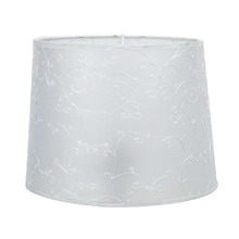 Heidi White Round Silk Patterned Lamp Shade