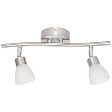 White Alabaster 2 Light Halogen Track Light