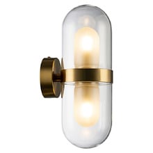 Venice Steel & Glass 2 Light Wall Sconce