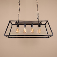 Creswick Vintage Glass Pane 4 Light Linear Pendant