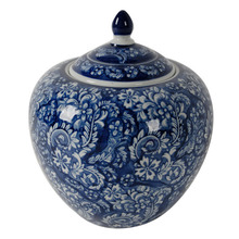 Rounded Blossom Ceramic Ginger Jar