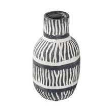 22cm Cream & Grey Ceramic Vase
