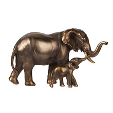 Elephant Mother & Calf Polyresin Statue