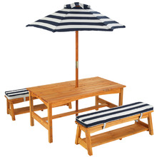 Kids 4 Piece Outdoor Timber Table & Bench Set