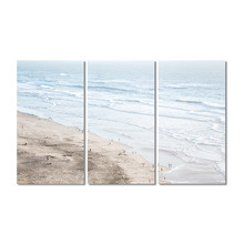 Seashore Stretched Canvas Wall Art Triptych