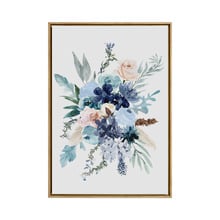 Blue Blooms II Framed Canvas Wall Art