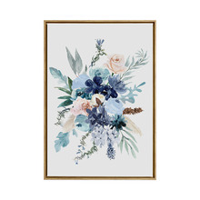 Blue Blooms II Framed Canvas Wall Art